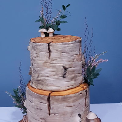 Birch Bark Wedding Cake
