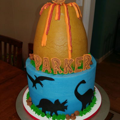 Volcano With Dinosaurs