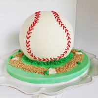 Batter Up 3D Baseball.Fondant cover and stitches.