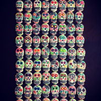 Sugar Skull Day Of The Dead Cut Out Cookies Cream Cheese cut-outs with Royal Icing