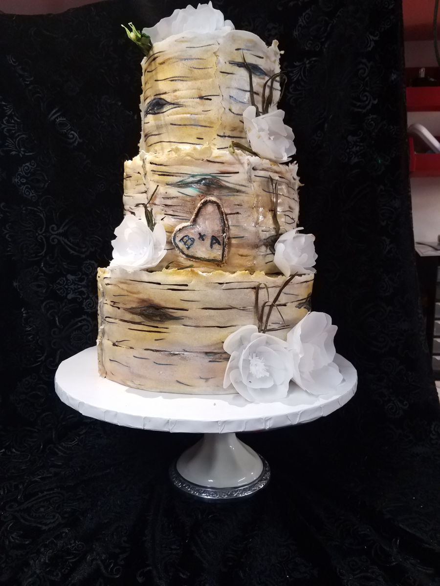 birch wedding cake cakecentral