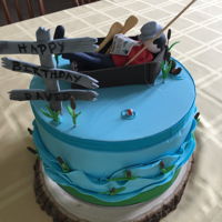 Lazy Fisherman This cake was fondant covered with fondant decorations.