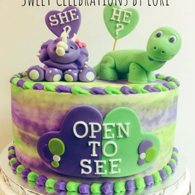 Dinosaur Gender Reveal Cake