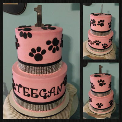 Paw Print Birthday Cake