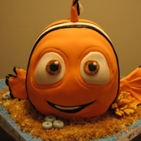 Finding Nemo Yellow cake filled and iced with ganache and buttercream.