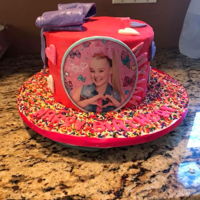 Jojo Siwa Birthday Cake! Homemade everything! Except for the picture!