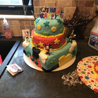 Mickey Mouse Tier Cake Mickey Mouse tier cake, I did this last summer for my sons first birthday! Everything homemade once again!