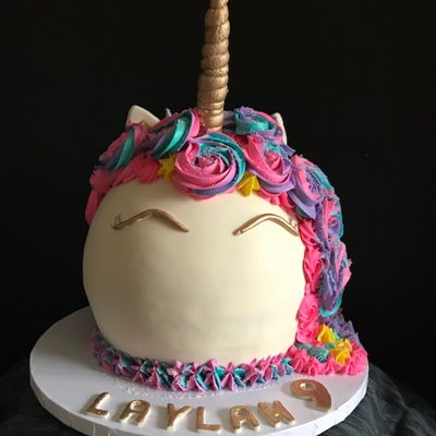 Round Unicorn Theme Cake
