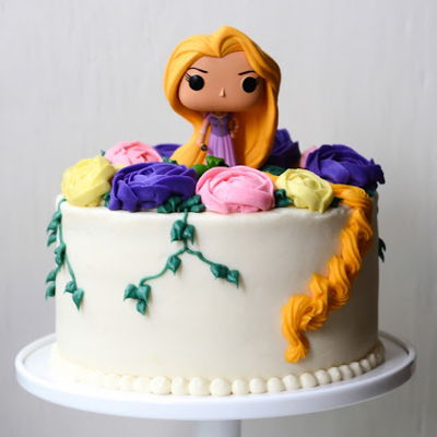Tangled Rapunzel Birthday Cake With Buttercream Flowers