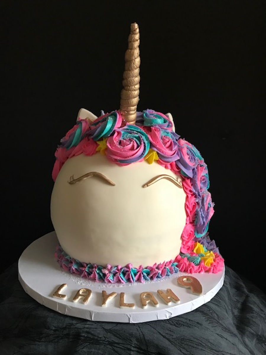 Round Unicorn Theme Cake - CakeCentral.com