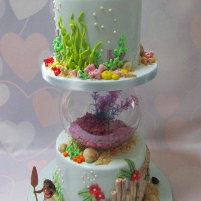 Disney Ariel And Moana Cake