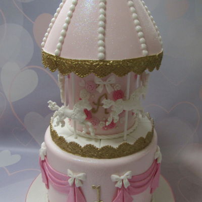 Merry-Go-Round First Birthday Cake
