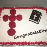 Confirmation Cake This is a confirmation cake I did for church. Depression cake recipe, with marshmallow filling and ABC frosting. Chocolate writing and...