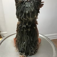 Yorkie Cake (Padre) Pink Champagne Cake (the birthday girl loves her champagne)RKT head Meringue Buttercream frosting Covered in Modeling Chocolate Airbrushed...