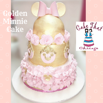 Golden Minnie Mouse Cake