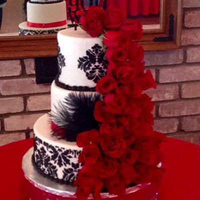 Red And Black Wedding Cake