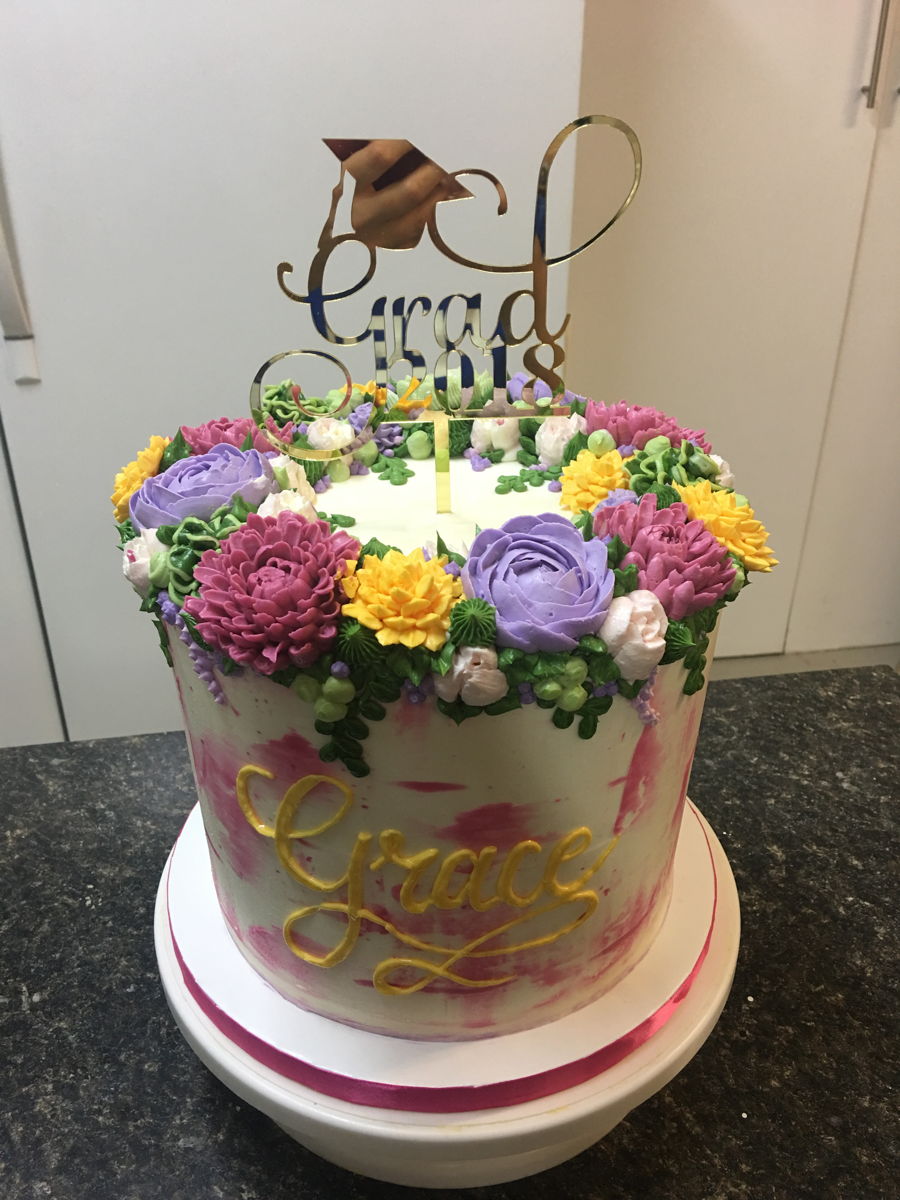 floral graduation cake cakecentral
