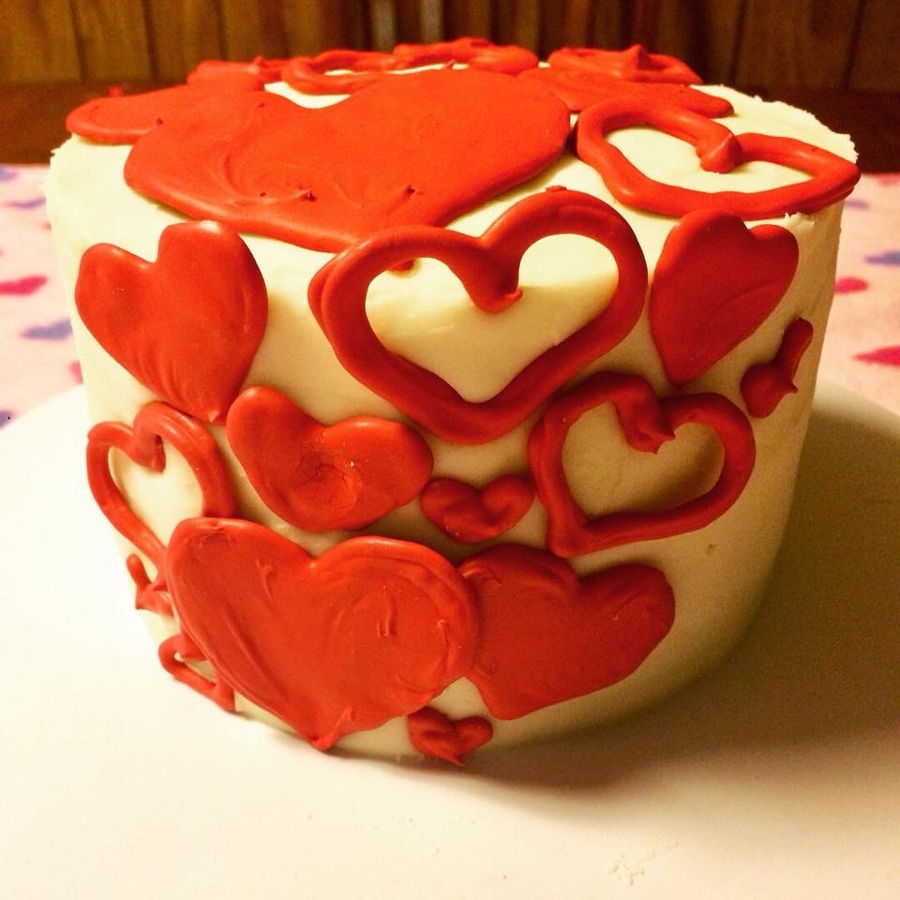 Valentine Hearts Cake - CakeCentral.com