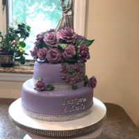 Bridal Shower Wedding Cake Vanilla cake withChocolate Ganache & Raspberry Filling - fresh raspberries