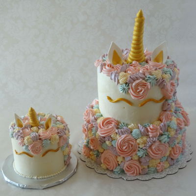 Unicorn Cake With Matching Smash Cake