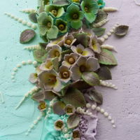 50Th Birthday For Twins I made this last year for my sisters who are twins. It was their 50th. I used the 1/2 circle pan and placed them askew. The bouquets are...