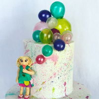 Bubble Cake I experimented with gelatin bubbles and splatter effect