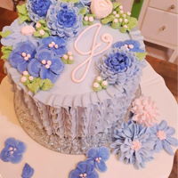 Purple Ruffle Birthday Cake 6 Inch Purple Ruffled Buttercream Birthday cake.would also be beautiful for Mother's Day