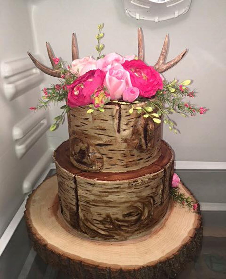 Buttercream Birchbark Cake