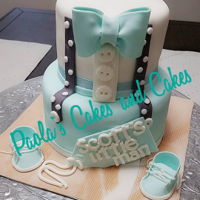 Baby Shower Cake All in fondant, vanilla almond moist cake.