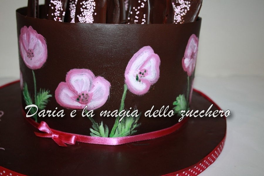 Handpainted Chocolate Collar Cake