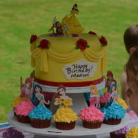 Beauty & The Beast Cake Girls 3rd Birthday, cake and cupcakes