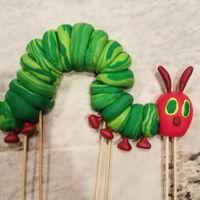Caterpillar Cake Topper Fondant cake topper for a birthday this weekend!