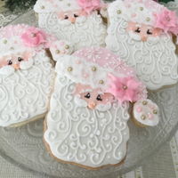 Christmas Santa sugar cookies iced with royal icing