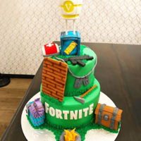 Fortnite Cake My sons 10th birthday cake ❤️
