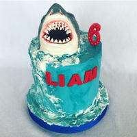 Jaws Cake I made this for my shark loving son!