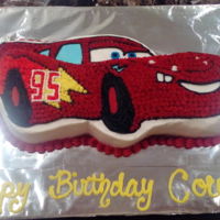 Lightening Mcqueen Vanilla cake + buttercream.