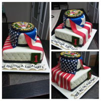 Retirement Military Cake Fondant and gumpaste.