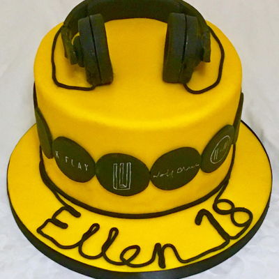 Headphones And Band Logo Cake