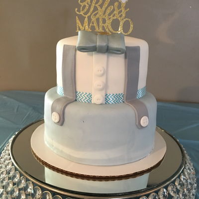 Little Man Christening Cake