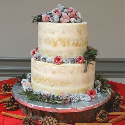 Naked Wedding Cake With Berries