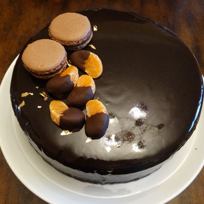 Orange/dark Chocolate Entremet Cake