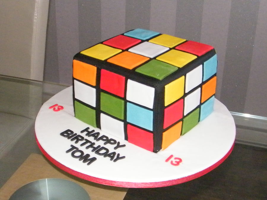Rubiks Cube Birthday Cake