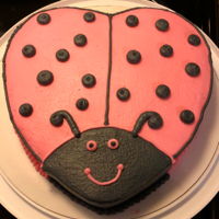 Ladybug Chocolate cake with vanilla buttercream.