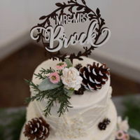 Rustic Winter Wedding Cake 3 tier rustic/country wedding cake. Red velvet for the bride, carrot for the groom, and vanilla for next year.