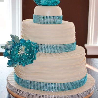 Teal Wedding Cake