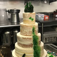 Geode Wedding Cake Isomalt crystals made using a mold. My basic yellow cake with cream cheese frosting in a &ldquo;naked&rdquo; style. Cake crystals...