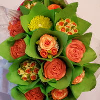 Cupcake Bouquet Piped Buttercream Flower Bouquet