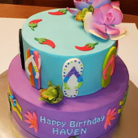 Flip Flop Cake Flip-Flop / Mexican Themed Cake for Cinco de Mayo Birthday