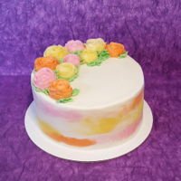 Spring Birthday Cake A birthday cake for my mother-in-law, decorated with american buttercream.