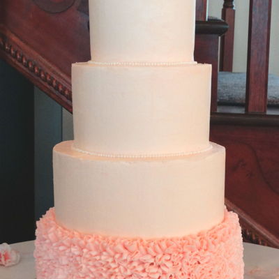 Pink Ruffles Wedding Cake